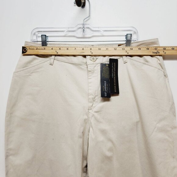 Lee chino pants Womens Relaxed Fit Straight Leg Mid Rise Size 14 Long beige - Picture 6 of 12